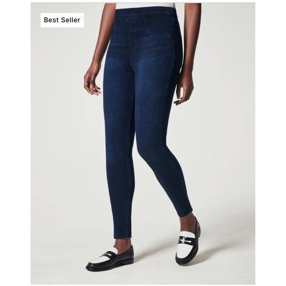 Spanx Jean-ish Ankle Pull On Leggings Size M Tall Denim - Picture 1 of 12